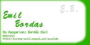 emil bordas business card